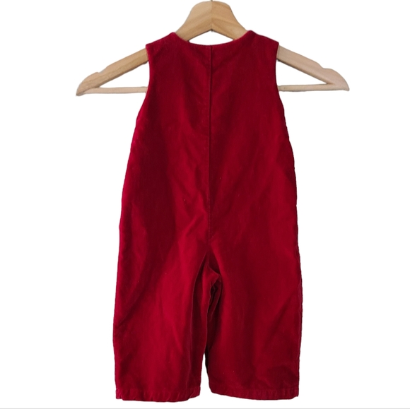 Sophie Dex Vintage Kids Red Velour Overalls - Picture 3 of 5